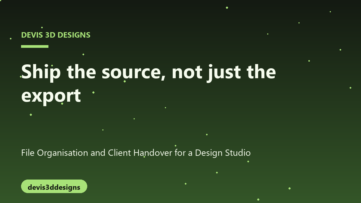 Standard project folder structure separating admin files from creative assets