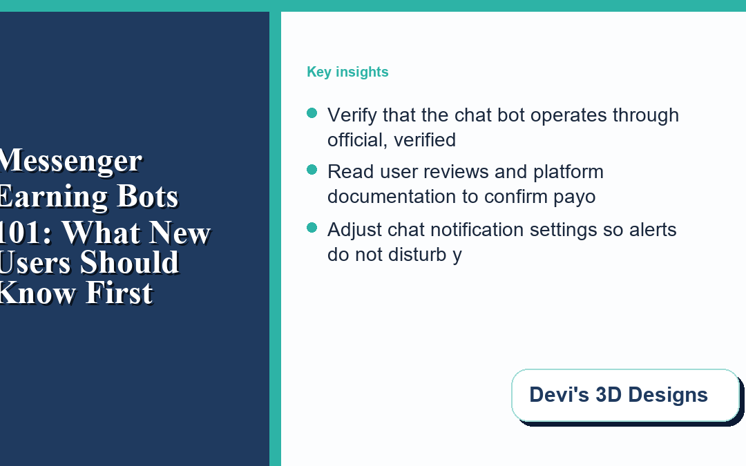 Messenger Earning Bots 101: What New Users Should Know First